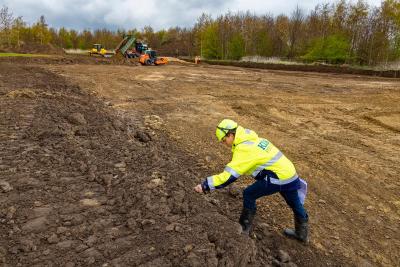 Bunke jord fra gravearbejdet i Køge Nord hvor der byudvikles